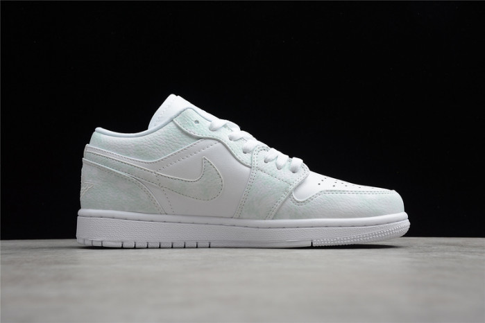 Jordan 1 Low Triple White Tumbled Leather - 553558-130