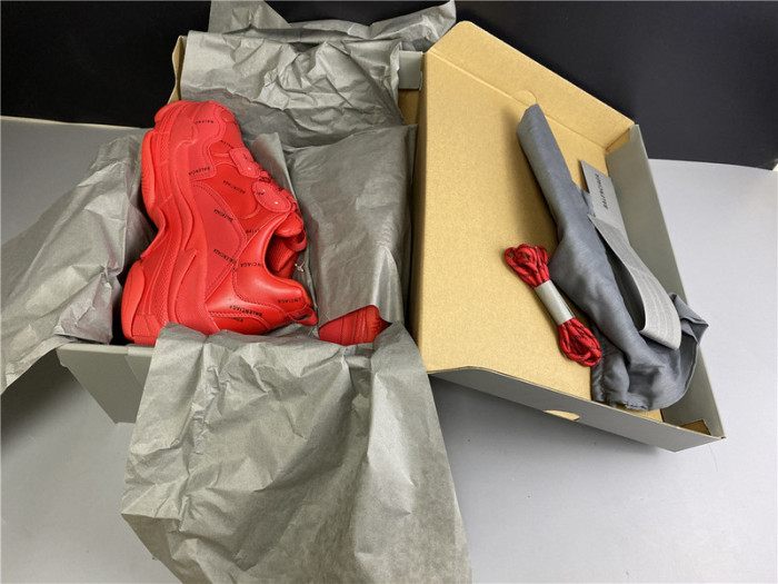 BLEN Triple S red balenciaga letter 541624 W09OL 380