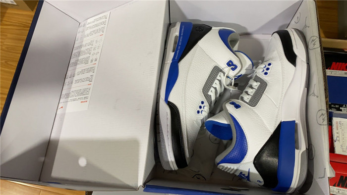 Men’s Fragment Design x Air Jordan 3 White/Royal Blue For Sale CT8532-040