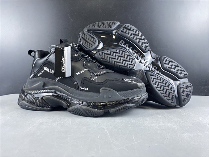 blen triple s black Ba*len*cia*ga with balen letter 541624 w09ol