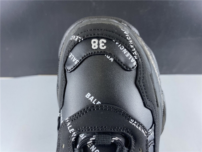 blen triple s black Ba*len*cia*ga with balen letter 541624 w09ol
