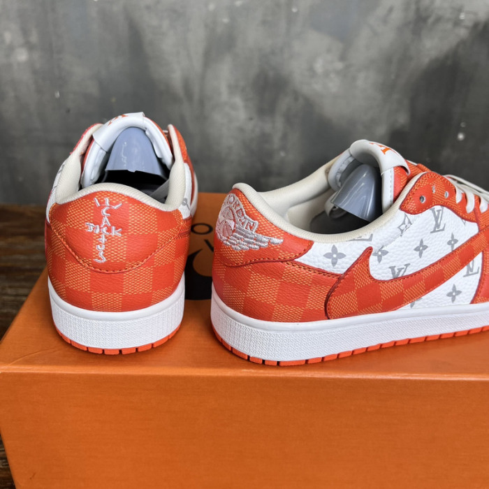 L.V # & AJ1 joint model inverted hook sneakers