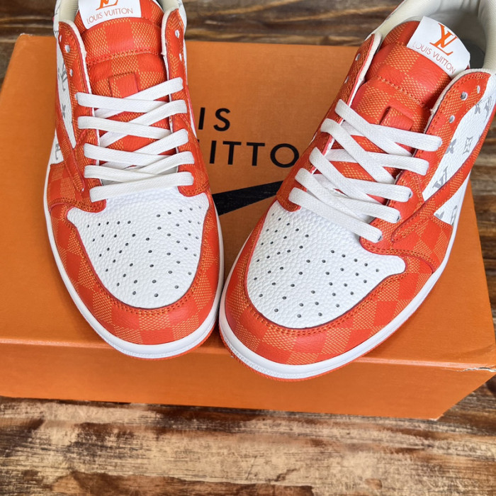 L.V # & AJ1 joint model inverted hook sneakers