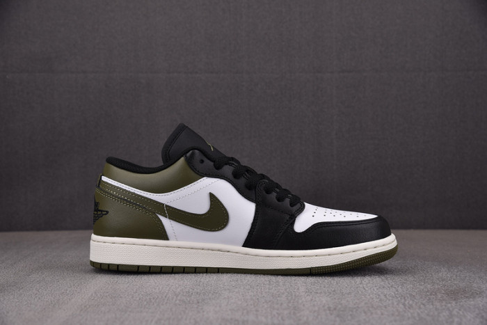 Air Jordan 1 Low Black Toe Medium Olive 553558-092