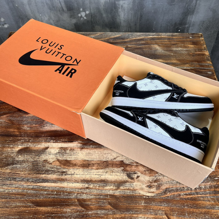 L.V # & AJ1 joint model inverted hook sneakers