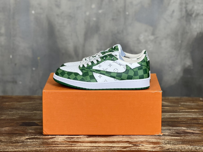 L.V # & AJ1 joint model inverted hook sneakers